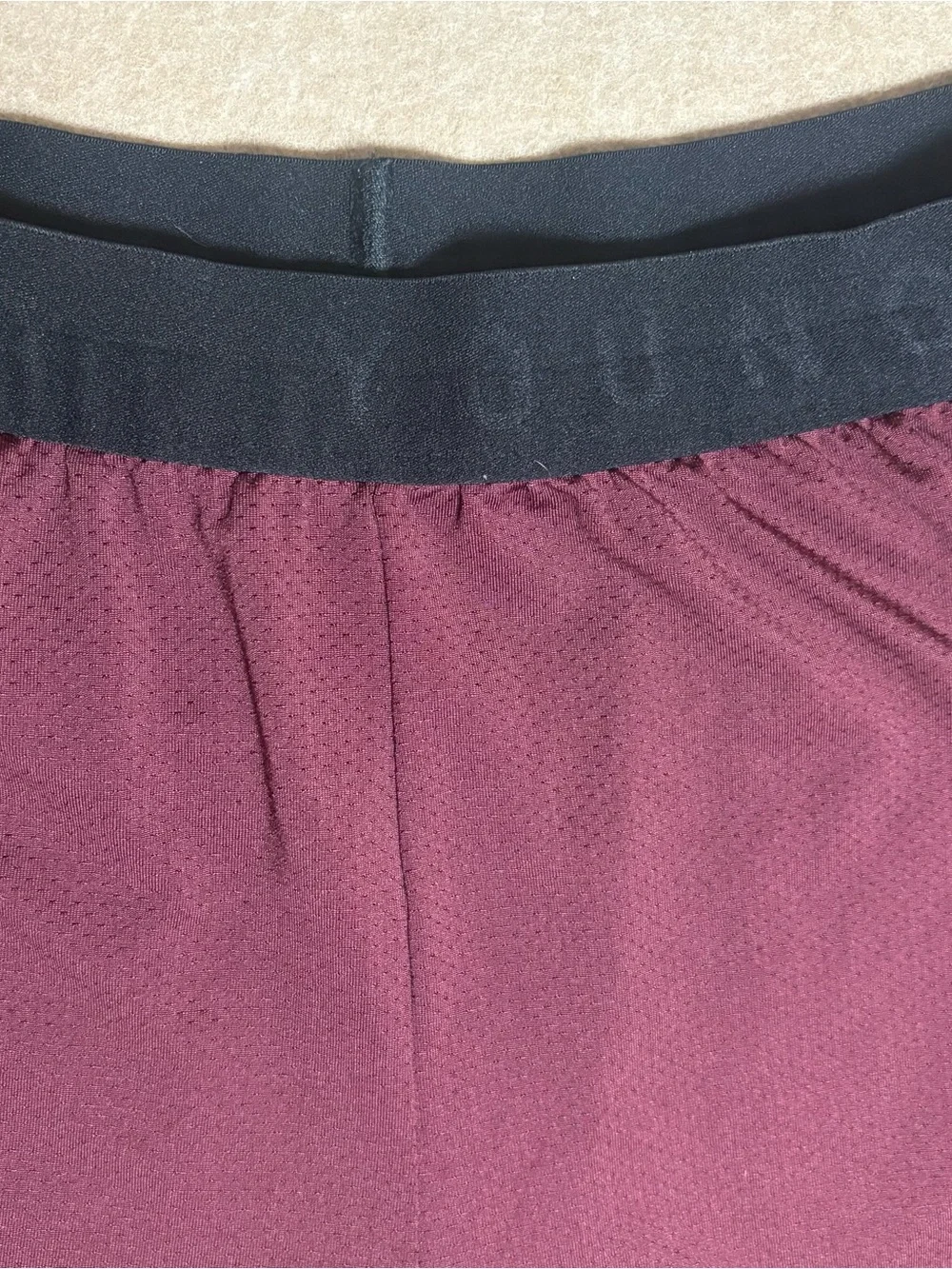 YoungLA Red/Maroon Athletic Men’s Shorts with Black Waisband 5” Mesh
